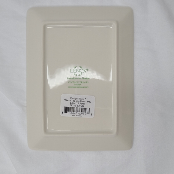 Lenox Vintage Treats "TREATS" Spoon Rest Tray NIB 6.5" - Picture 4 of 6
